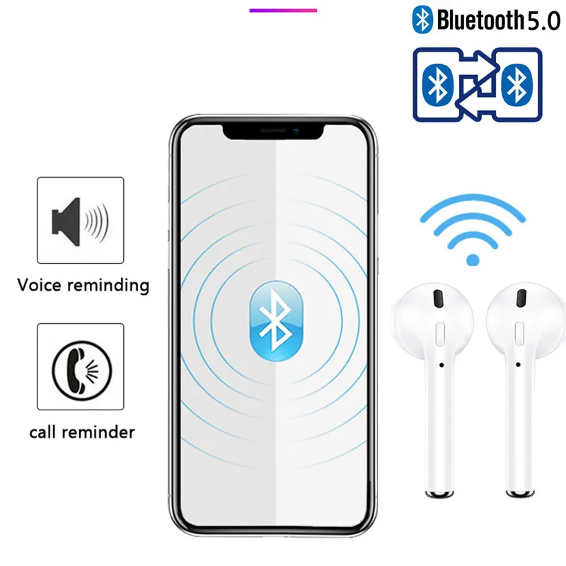 i9 Tws Wireless Head phones Blue tooth 5.0 Earphones music Bluetooth head phones With Mic Charging Box Headset for all phones - ANKUX.COM