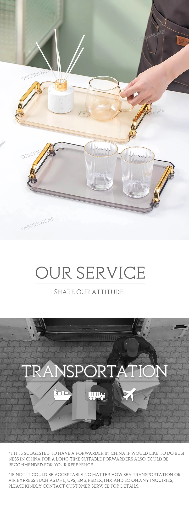 Osborn Storage Table Perfume Vanity Home Decor Acrylic Serving