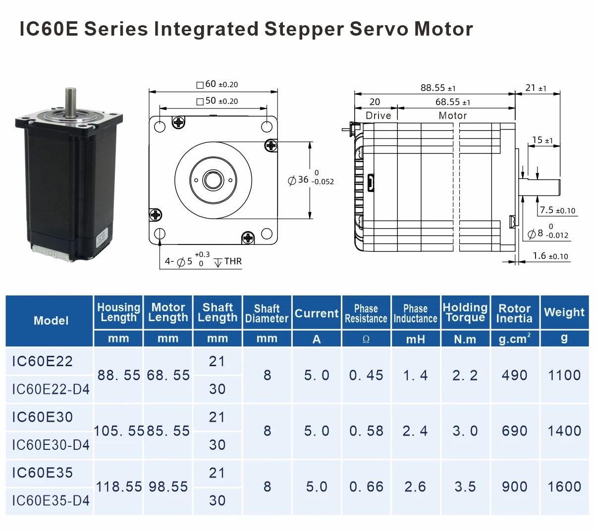 Stepper Motor, 1.2N.m, 48V, 2-Phase, CNC - detail 22