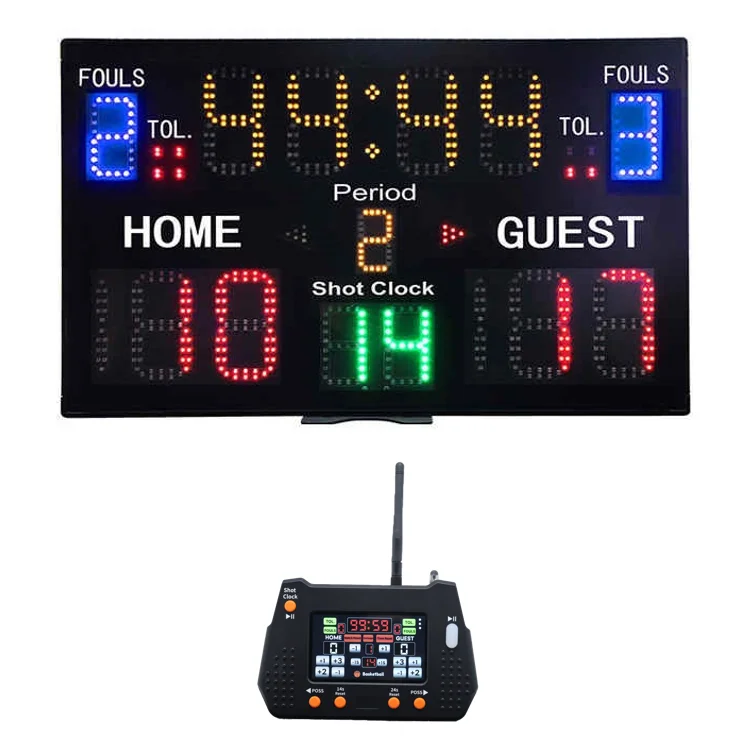 Rechargeable Battery Powered Wireless Remote Console Control Multiple Sports Used Led Electronic Digital Basketball Scoreboard