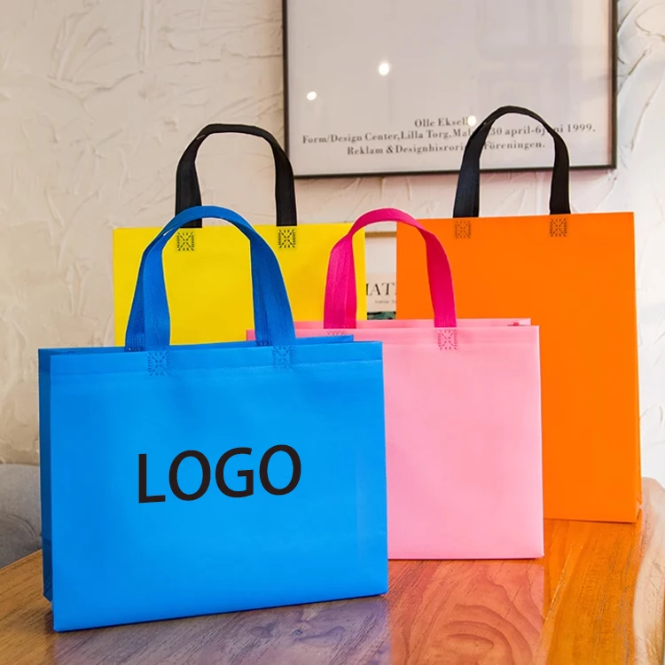 Reusable Promotional Eco Non Woven Recyclable Shopping Bag Rpet Non-woven  Bag With Custom Logo Lamination Tote Bag