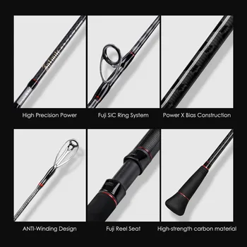 Wuji A6 Single Slow Shaking Iron Rod Fishing Rod Boat Fishing Carbon Rod 148g Hard Slow & Fast Jigging Gear – Metal Jig – view 5