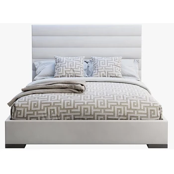 White extra tall upholstered king queen double single size headboard and frame