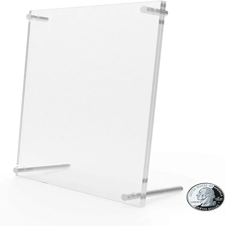 Photo Booth Frames - 6x4 Inch Clear Acrylic Display, Slanted Back  Horizontal Picture or Display Sign Holder with Inserts - 12 Count