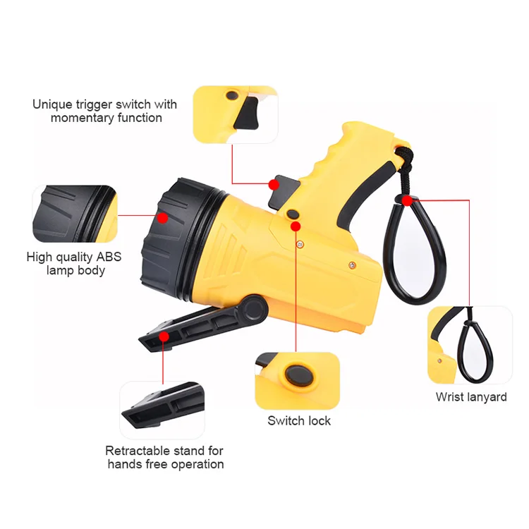 Portable Emergency Light Marine Adjustable Light Led Led Flashlight Spotlight Search Light 3Km