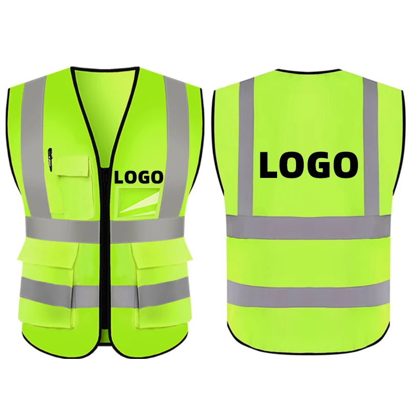 Customized Logo Construction Reflective Security Safety Vest Reflective  Clothing Reflector Safety Vest with Pocket - Main Image