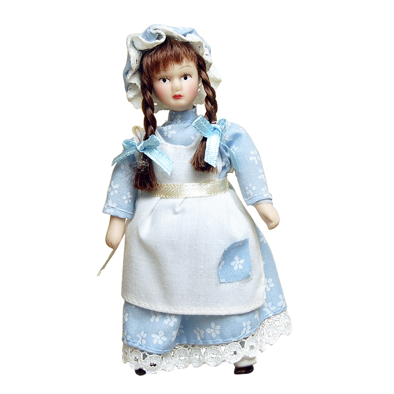 
 Миниатюры iland 1/12, Миниатюрные модели людей/фигурки девушек в синем платье PP003D  