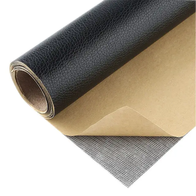 Factory Direct 0.5 mm Thicken PU Faux Artificial Synthetic Self Adhesive Decor Leather Sticker Roll for Leather Products Repair