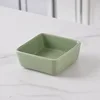 Small square dish, matcha green