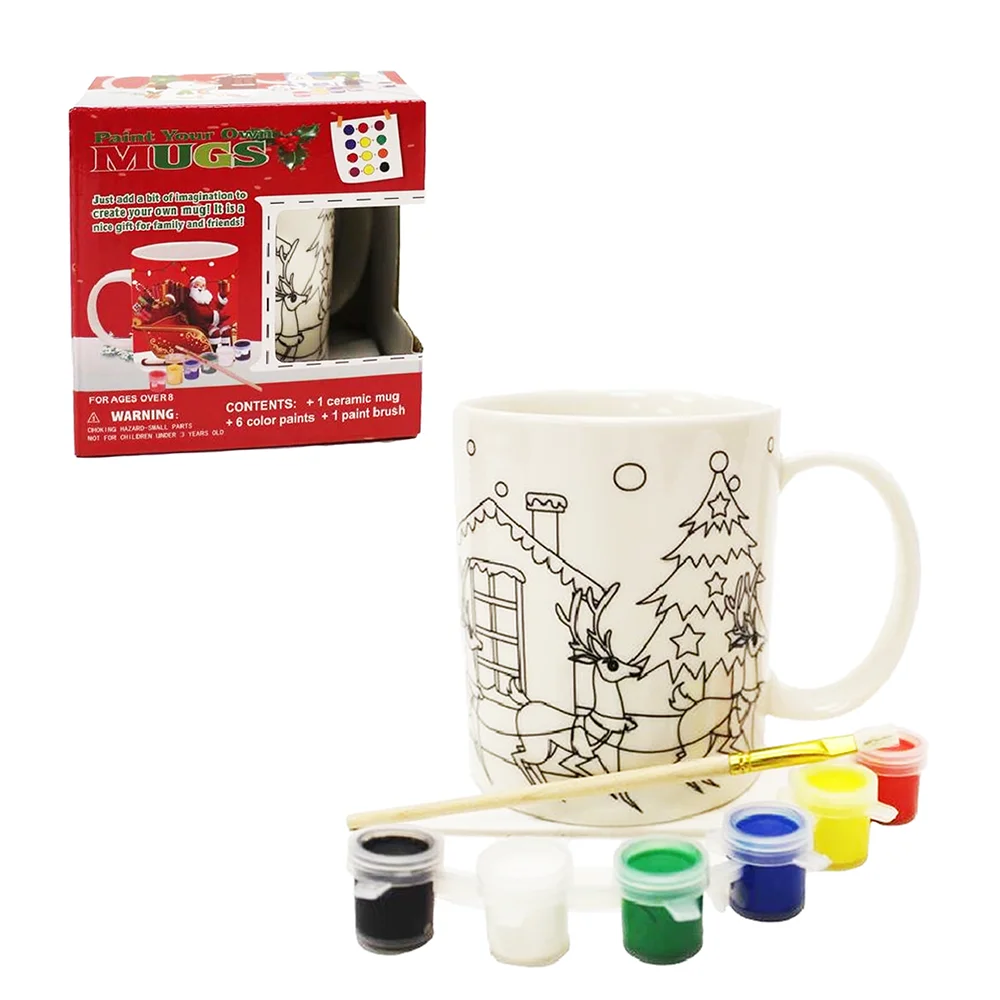 Tazza da caffè di Natale | Tazza di Natale festiva con pupazzi di spezie, tazza in ceramica da 350 ml, decorazione di Natale, decorazione da tavolo in pittura, regali per feste