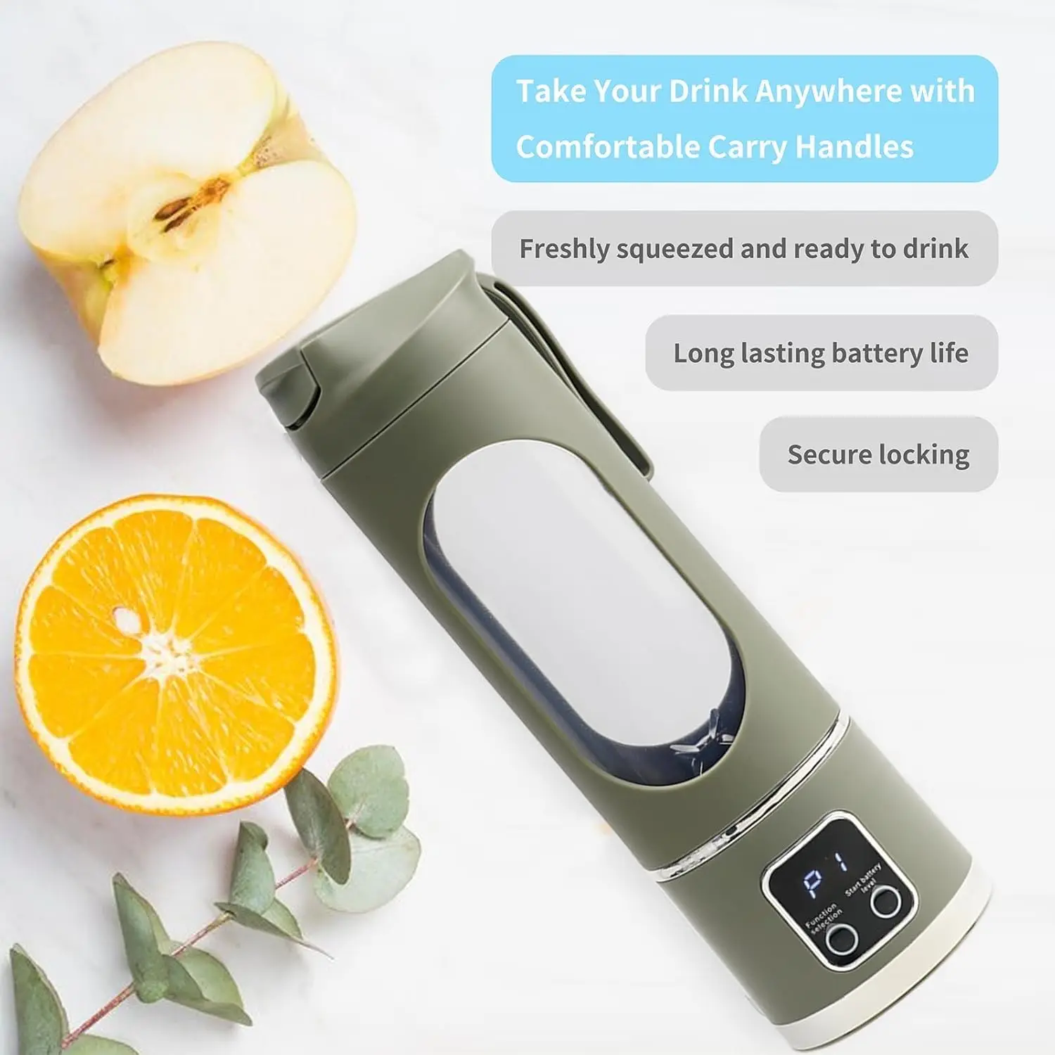 Mini Portable Electric Juicer Black Fresh Kitchen Juicer Iron Blade Low Noise Quiet Motor USB Power Source for Car RV Use