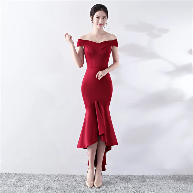Vestido de novia rojo medio largo, vestidos coreanos ajustados de noche, vestidos formales de graduación para concurso de belleza, From m.alibaba.com
