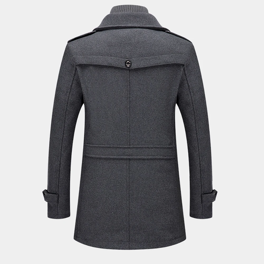 Autumn and Winter New Men's Double Collar Woolen Warm Plus Size Long Coat Windproof Jacket for Men_voghion.com