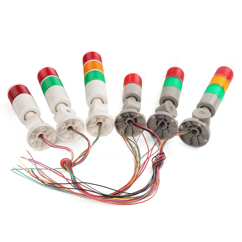 LED Indicator 3-Layer Rotatable Industrial Tower Signal Light 24V , CNC Machine Tool Machine Work Warning Light Buzzer