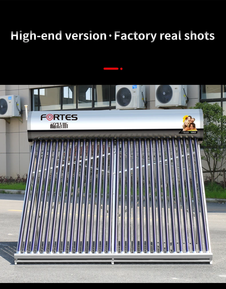 Fortes Pressure Solar Heating System 160L 240L 300L 360L 400L Solar Hot Water Heater for Home and Commercial