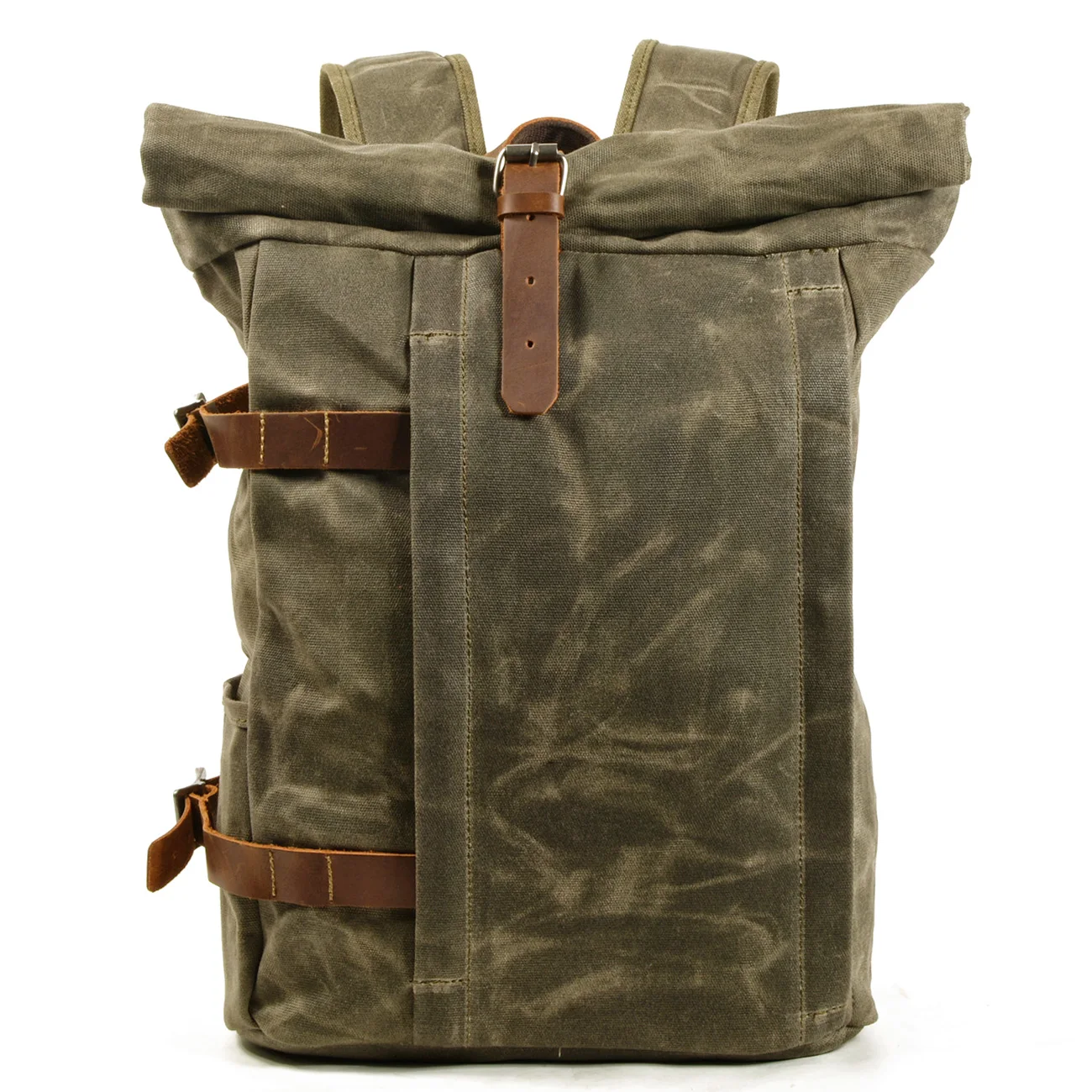 Hot selling outdoor large capacity waxed canvas waterproof hiking travelling backpack