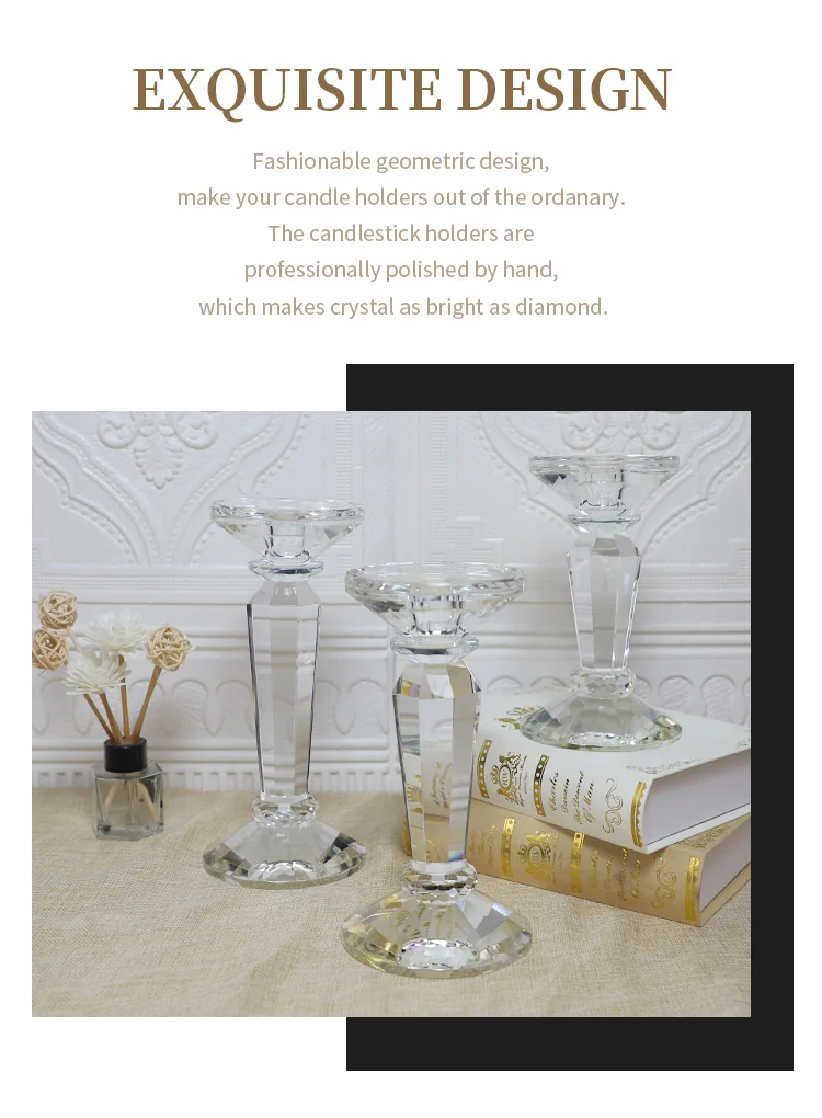 decoration for party wedding candle crystal artificial crafts candle blown glass candle holder manufacture