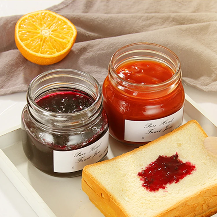 300ml 250ml Fancy Small Round Glass Jars with Lids for Honey Jam