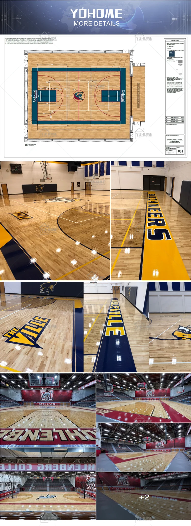 American Standard Reclaimed Hardwood Gym Athletic Flooring Basketball Court Wood Sport Flooring