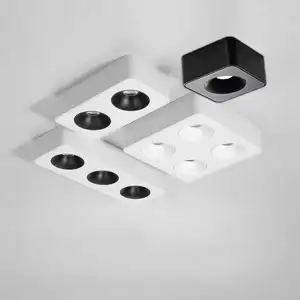 Commercial Small Spotlights Ultra-thin Ceiling Display Cabinet Black White Hole-free Led Spotlights Surface Mounted Spotlights