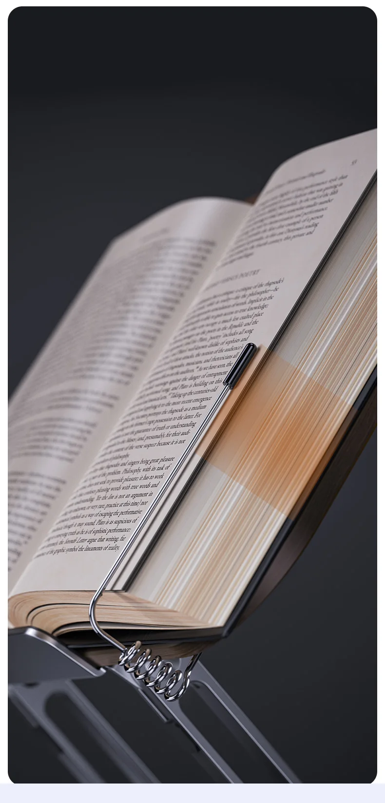 Boneruy Ergonomic Book Reading Stand Desktop Non Slip Folding Tablet ...