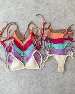 Sexy Bikinis Set Pleated Swimsuit  New Swimwear Beach Wear Factory Wholesale Fashion