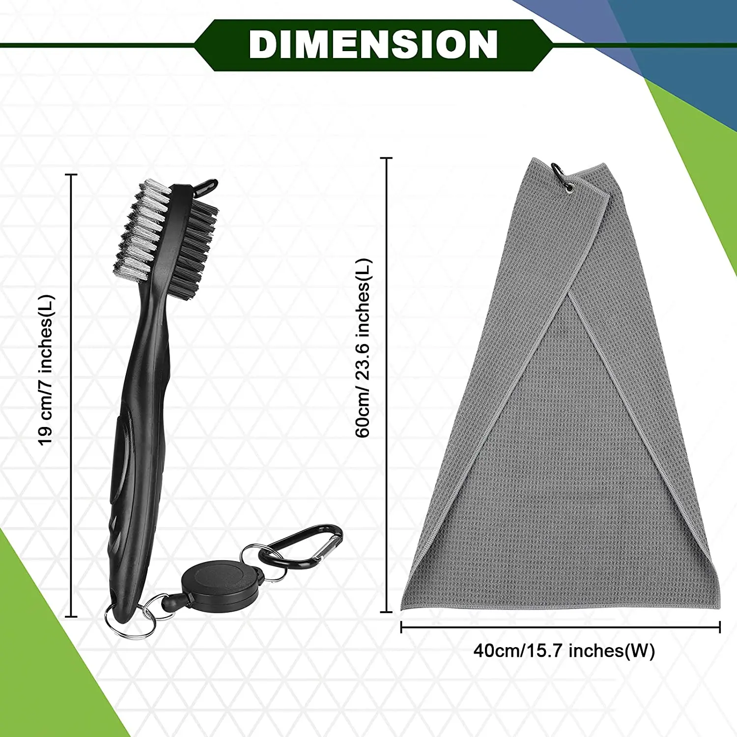Customized Golf Accessory Set Microfiber Waffle Towel with Cleaner Brush and Divot Tool Jacquard Technique and Novelty Pattern supplier