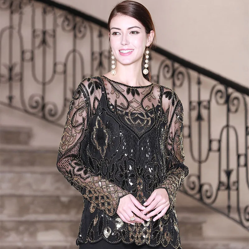 sequined blouses tops
