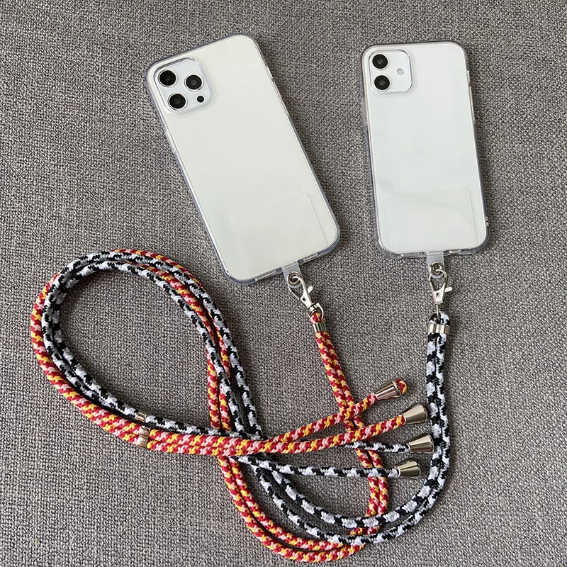 Multiple Color Anti Lost Stretch Durable Nylon Round Cross Body Shoulder Strap Holder Neck Rope Phone case Lanyard for Woman Man