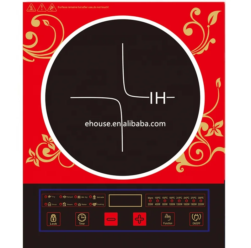 China Factory Make Solar Induction Cooker 2000W Touch Control Electric Stove Kitchen Appliances Induction Cooker