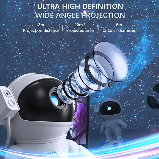Macchiatto Upgrade Proiettore Stelle Soffitto Planetarium Projector PRO, Galaxy Projector Lamp with 13 Planet Discs, Timer, Luce Notturna Proiettore Stellato per Bambini Adulti Bianco