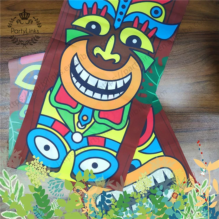 1Par Hawaan Luau Party Decoraton Supples,Tk Totem Door Banner