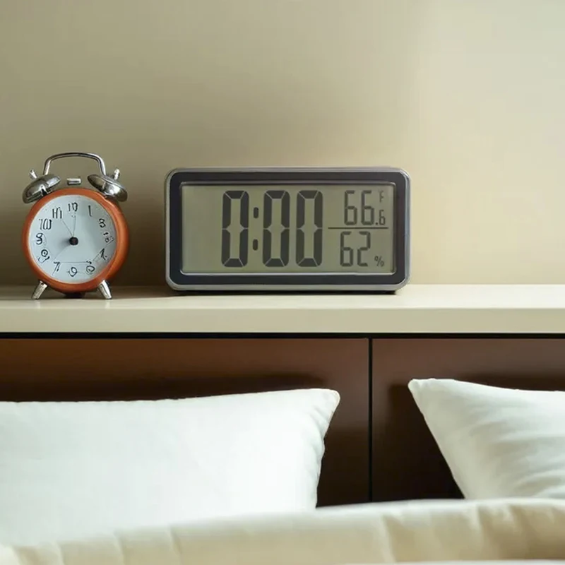 LCD Calendar Display Smart Clock With Temperature and Humidity Detector Smart Home Digital Alarm Clock