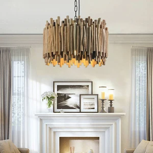 Unique Design Wood Lamp Dining Room Creative Lighting Wooden Pendant Lamp for Restaurant