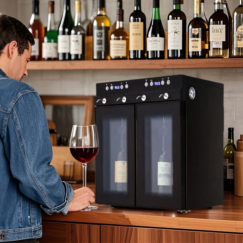 Vanace Argon Preservation LED Touch Screen Multiple Smart 4 Bottles Red Wine Dispenser