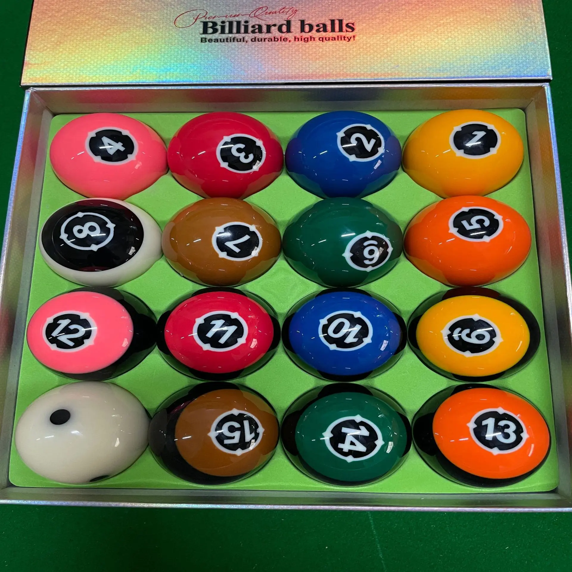 Hot Selling 16A Resin Blue Diamond Crystal Billiard Ball Standard