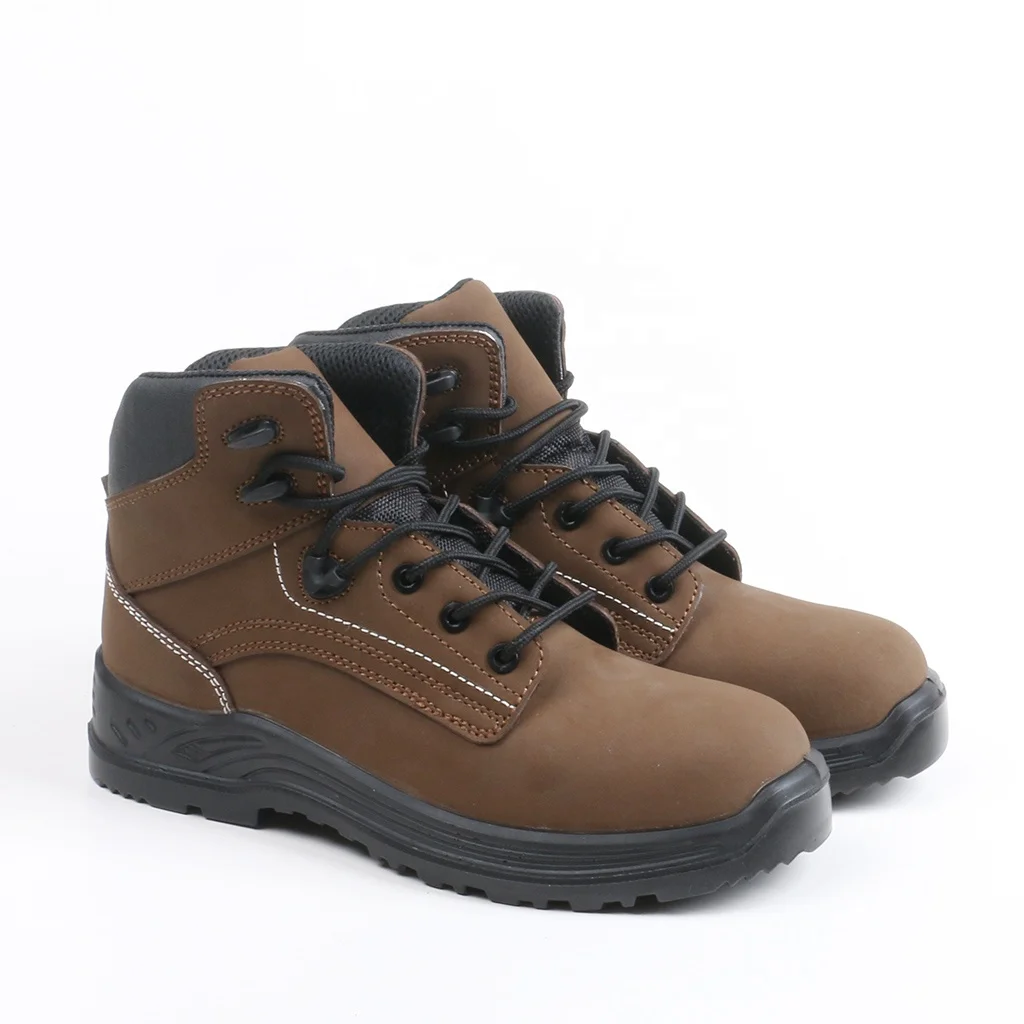 Aimboo Outdoor Work Shoes Toecap Safety Shoes HRO Industrial Boots Factory Directly Genuine Cow Leather CE Steel Winter Rubber