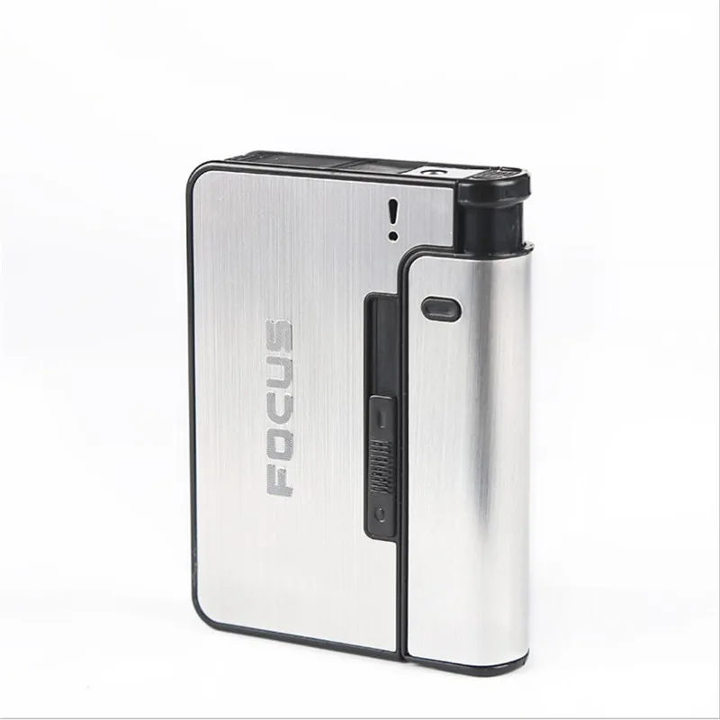 Portable Automatic Cigarette Case Metal Cigarette Boxes 10PCS Cigarette  Holder Case Not Lighter Gadget for Men Smoking Nice Gift