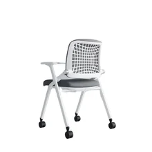 School project mesh folding seat school furniture student desk and chair training chair with writing pad