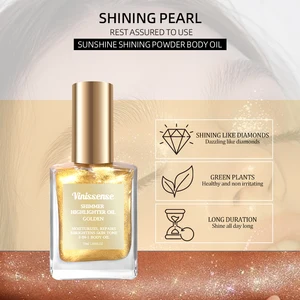 Custom Perfume Body Shimmer Oil Private Label Custom Glitter Bronze Vegan SPF Shimmer Body Oil Body Glitter