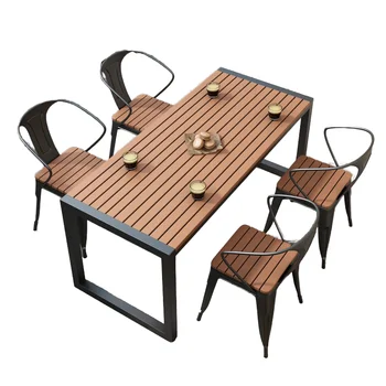 Modern Outdoor Dining Table Chair Combination for Courtyard Balcony Open-Air Leisure Camping for Restaurants Outdoor Events Made