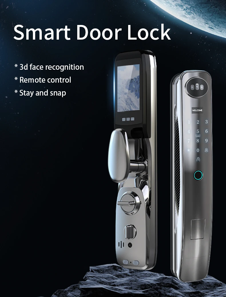 TYSH Tuya Smart Door Lock WiFi Zigbee Face APP Fingerprint Password IC Card Key with Camera Smart Door Lock