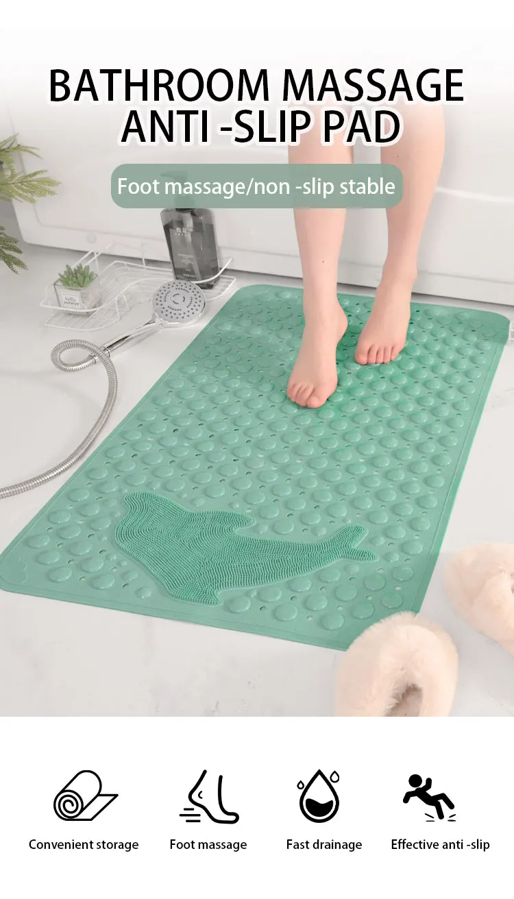 Custom Shape Thickened Absorbent Anti-slip Safety Bathtub Shower Mat Non Slip Bathmat Strong Suction Bath Mats manufacture