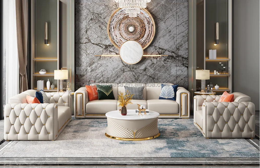 High Quality Living Room Leather Sofa Sofa 3+2+1 Seat New Design Sofa