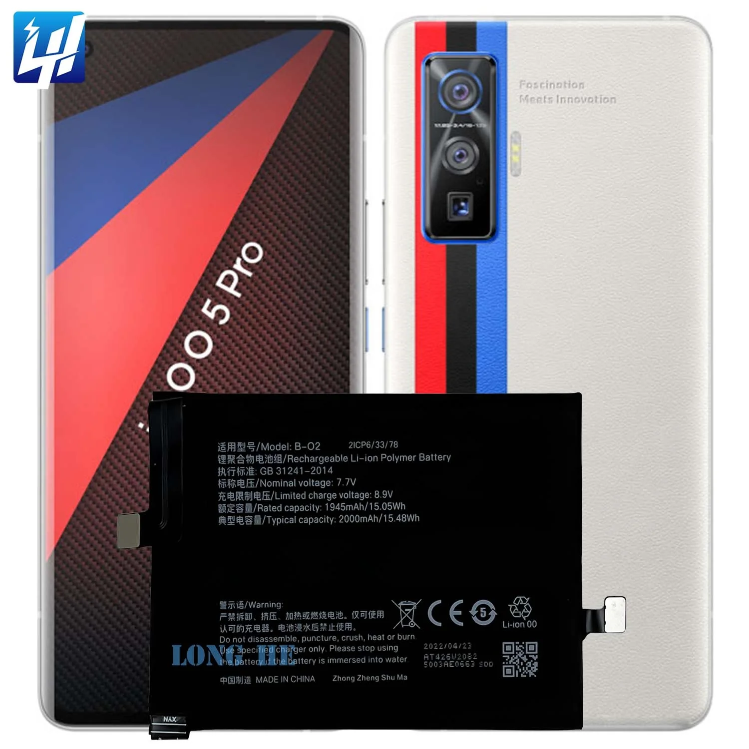 Wholesale 100% Brand New OEM high quality B-O2 Rechargeable Mobile phone  battery For vivo IQOO 5 PRO 5G V2025A From m.alibaba.com