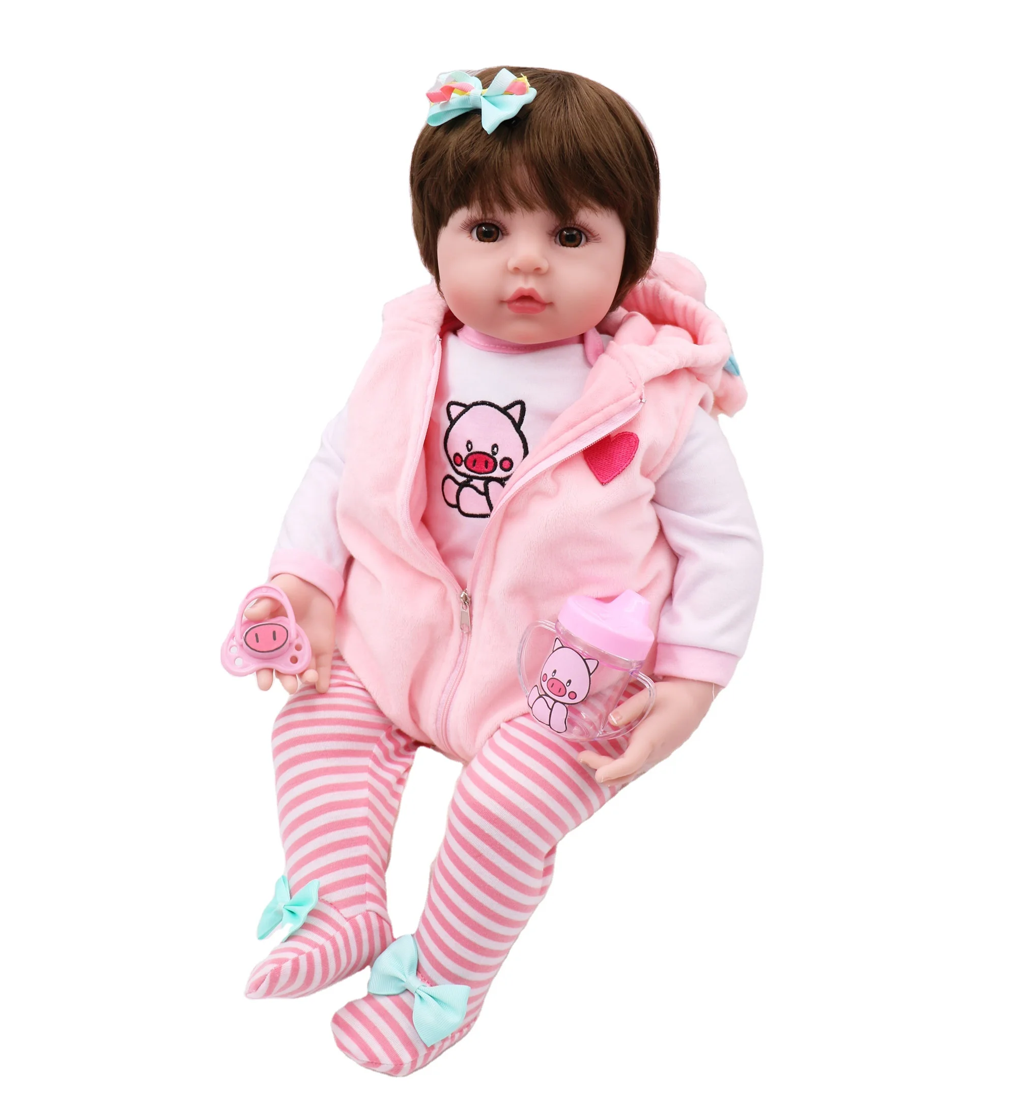 19 Inch 48 Cm Bebe Reborn Cheap Silicone Round Face Cute Pink Girl Short Hair Girl Baby Christmas Gifts For Children Buy Bebe Reborn Doll Christmas Gifts For Kids Girl Baby Doll Product