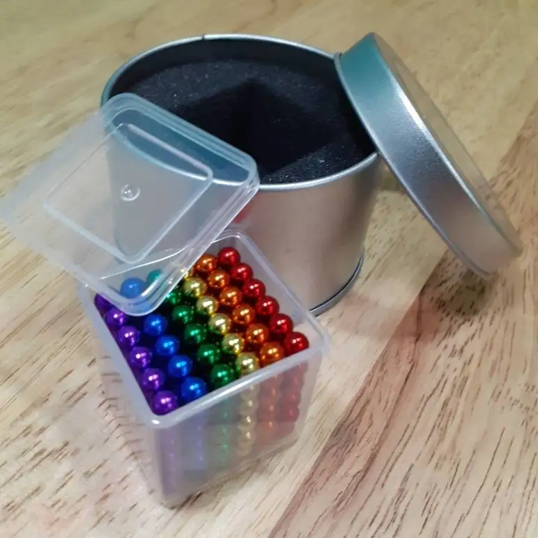 216 Pcs Colorful Neo Cube Neodymium Material Bulk Bead Toys Bucky Balls Games