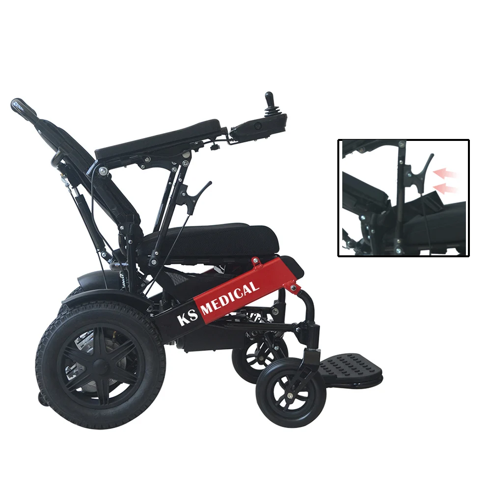 KSM-601S бесщеточный 500W легкая электрическая инвалидная коляска с 6AH для батареей во время путешествий с пультом дистанционного управления электрических инвалидных колясок