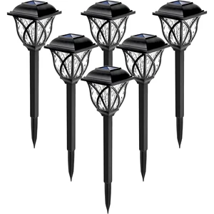 Vertak 6 Pack Led New Solar Lawn Lamp Outdoor Ip44 Waterproof Lawn Garden Solar Light Lamp for Landscape