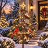 Cardinals feeding ornament